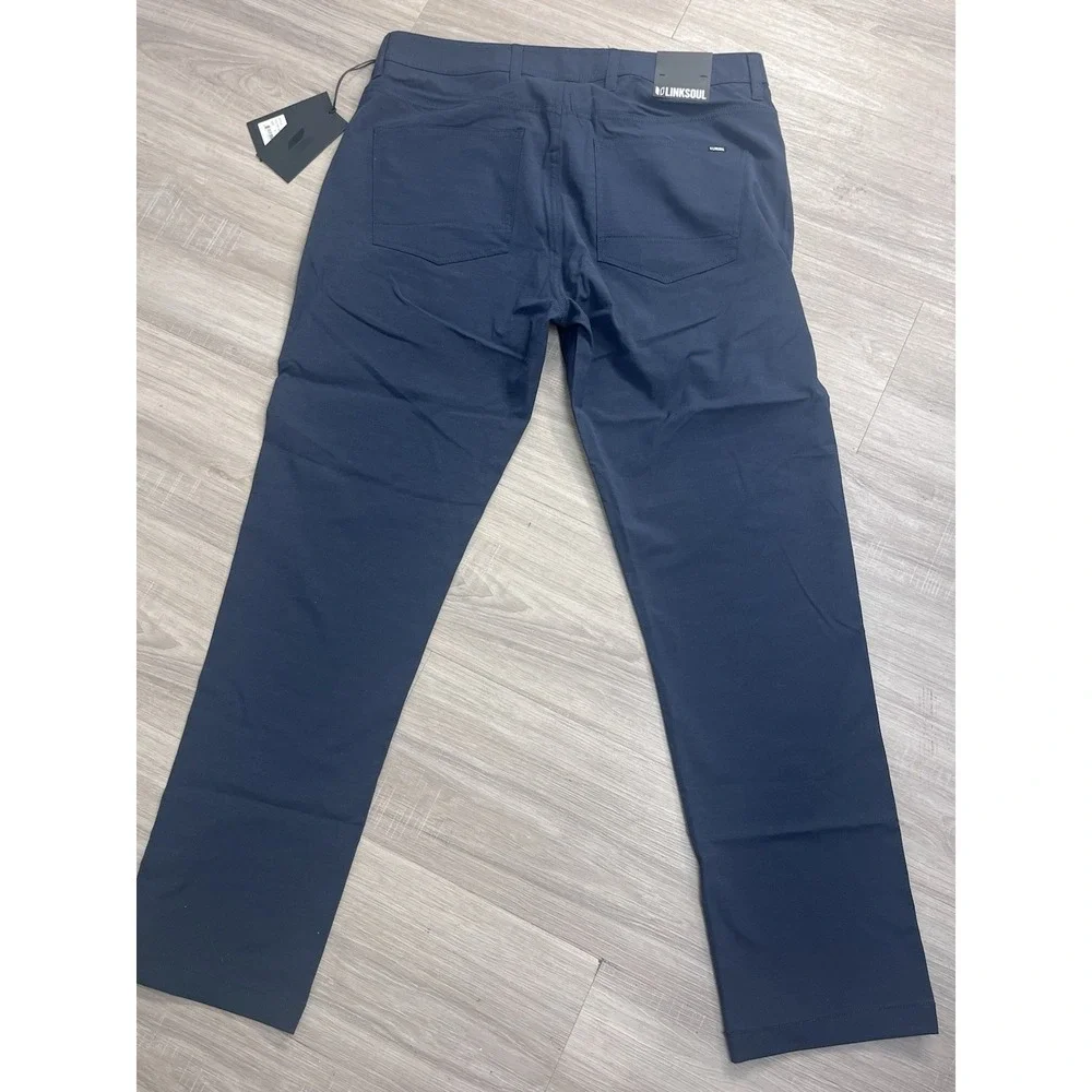 Linksoul Pants Mens 31x30 Boardwalker Navy Blue Golf Stretch Performance NWT